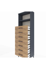 Arges Dolap 2 Raflı 7 Çekmeceli 60x30x182 - S23M033V6A