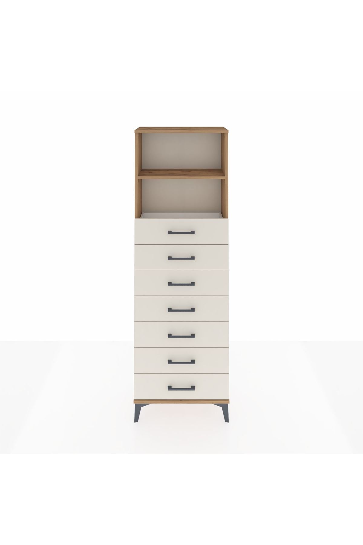 Arges Dolap 2 Raflı 7 Çekmeceli 60x30x182 - S23M033V7A