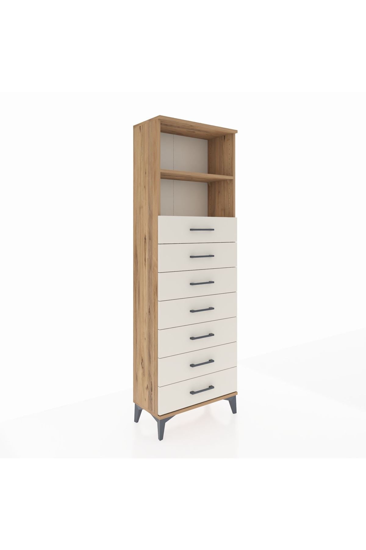 Arges Dolap 2 Raflı 7 Çekmeceli 60x30x182 - S23M033V7A