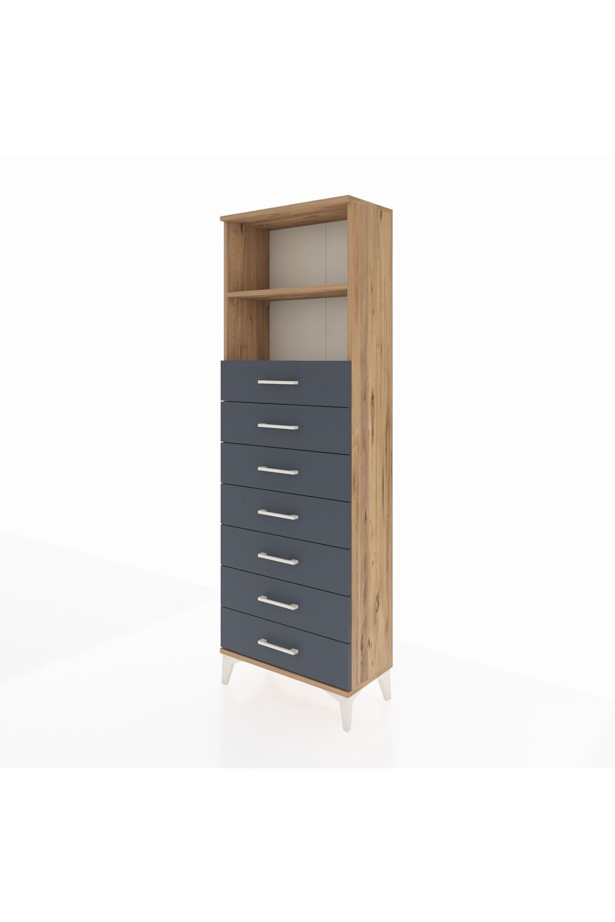 Arges Dolap 2 Raflı 7 Çekmeceli 60x30x182 - S23M033V8A