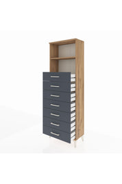 Arges Dolap 2 Raflı 7 Çekmeceli 60x30x182 - S23M033V8A