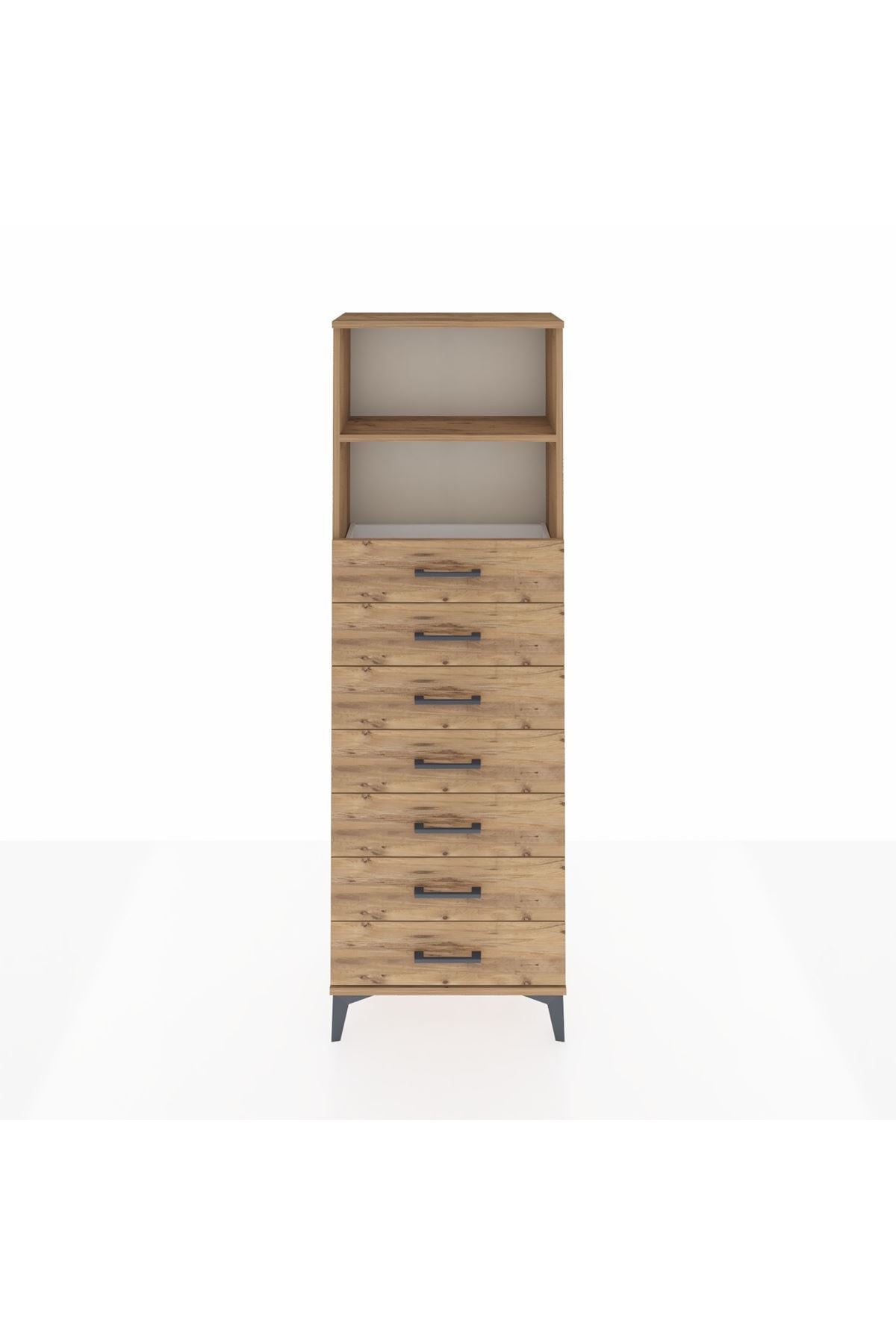 Arges Dolap 2 Raflı 7 Çekmeceli 60x30x182 - S23M033V9A