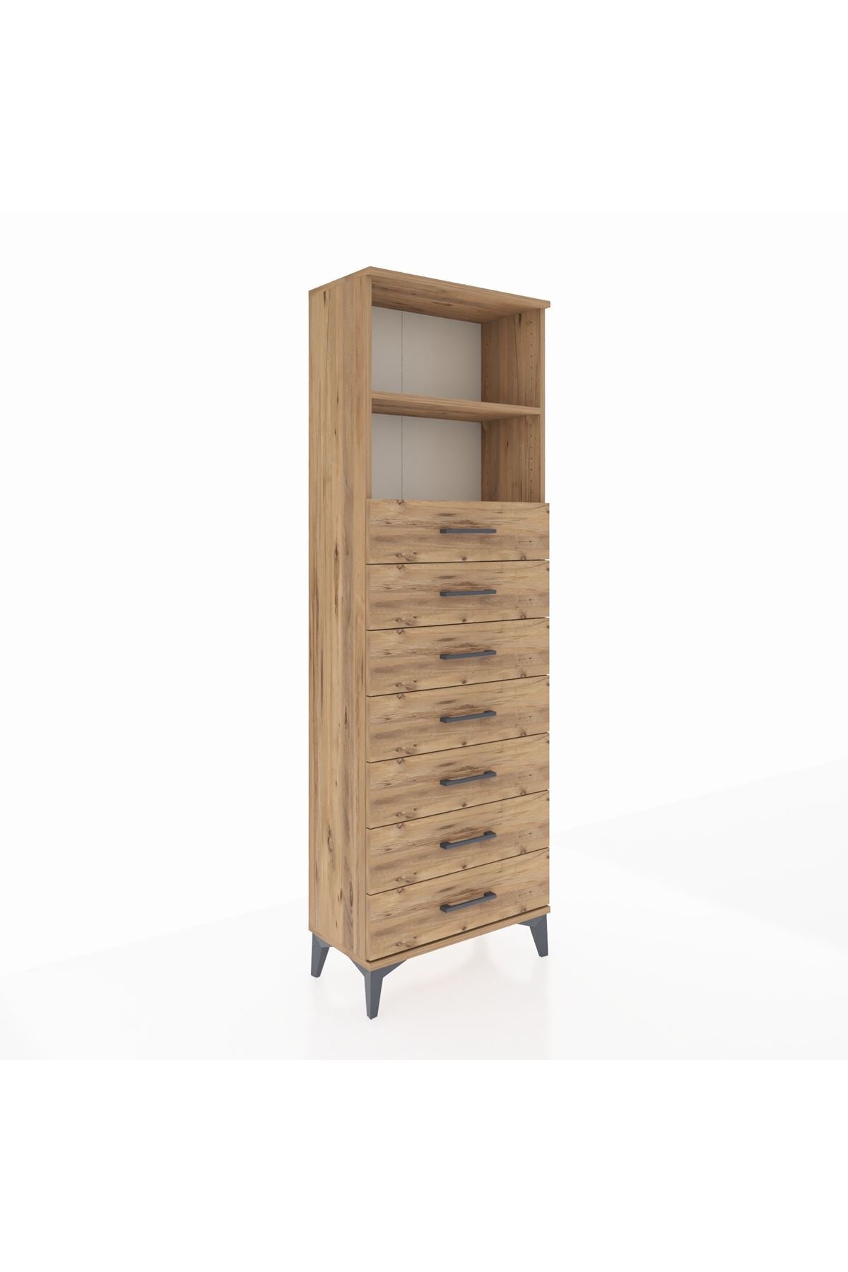 Arges Dolap 2 Raflı 7 Çekmeceli 60x30x182 - S23M033V9A
