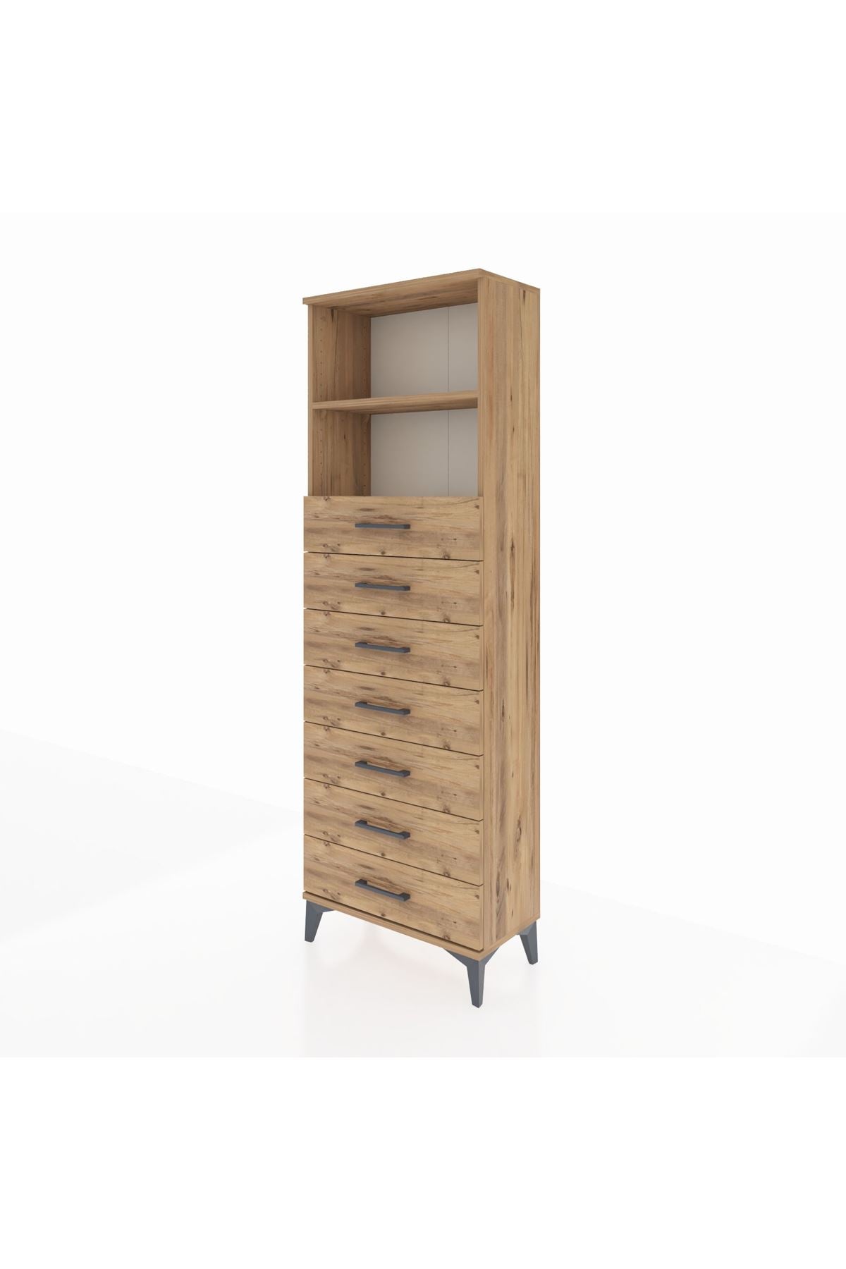 Arges Dolap 2 Raflı 7 Çekmeceli 60x30x182 - S23M033V9A