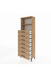 Arges Dolap 2 Raflı 7 Çekmeceli 60x30x182 - S23M033V9A