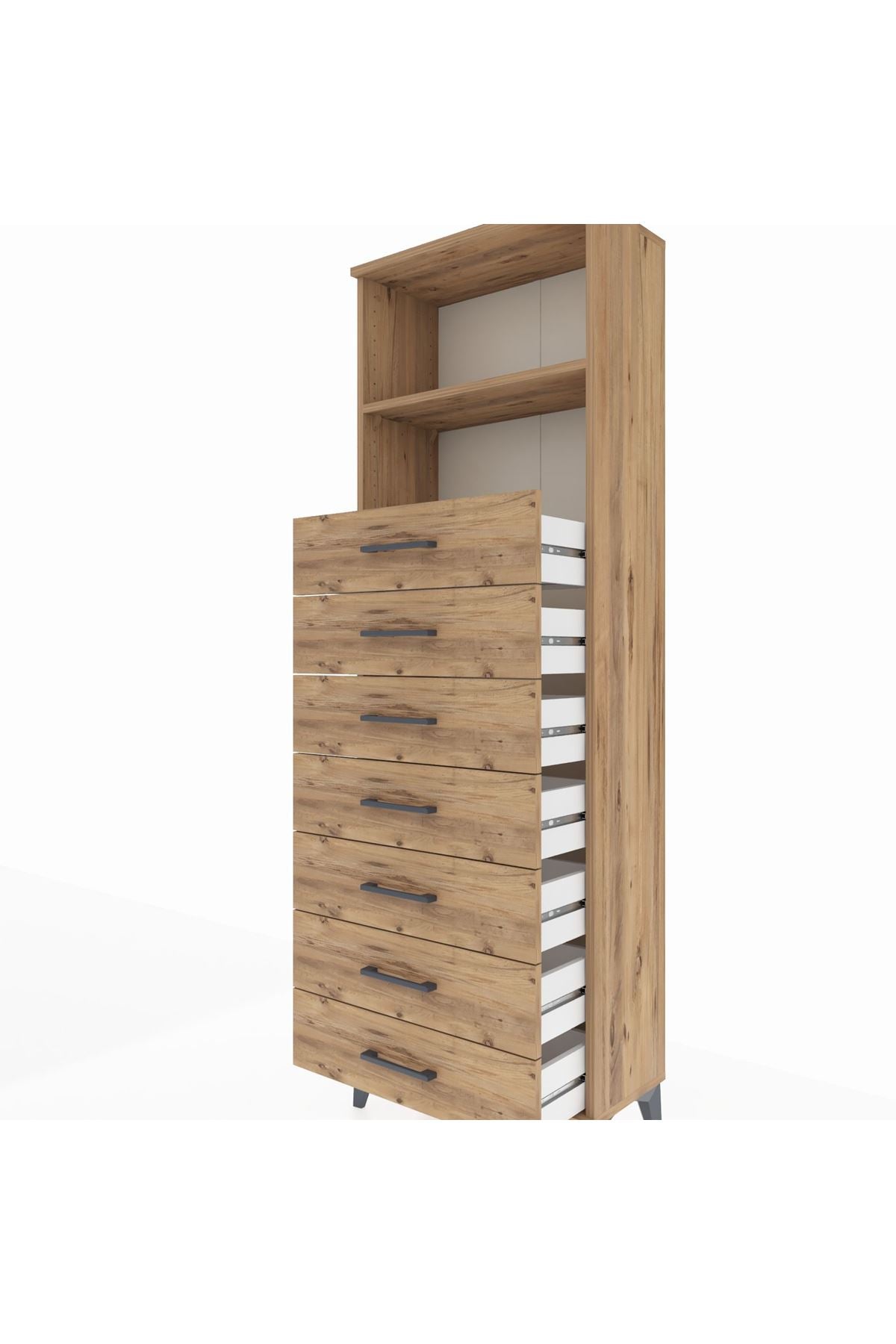 Arges Dolap 2 Raflı 7 Çekmeceli 60x30x182 - S23M033V9A