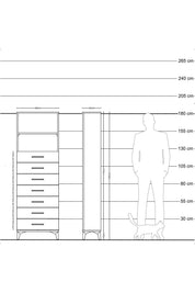 Arges Dolap 2 Raflı 7 Çekmeceli 60x30x182 - S23M033V9A