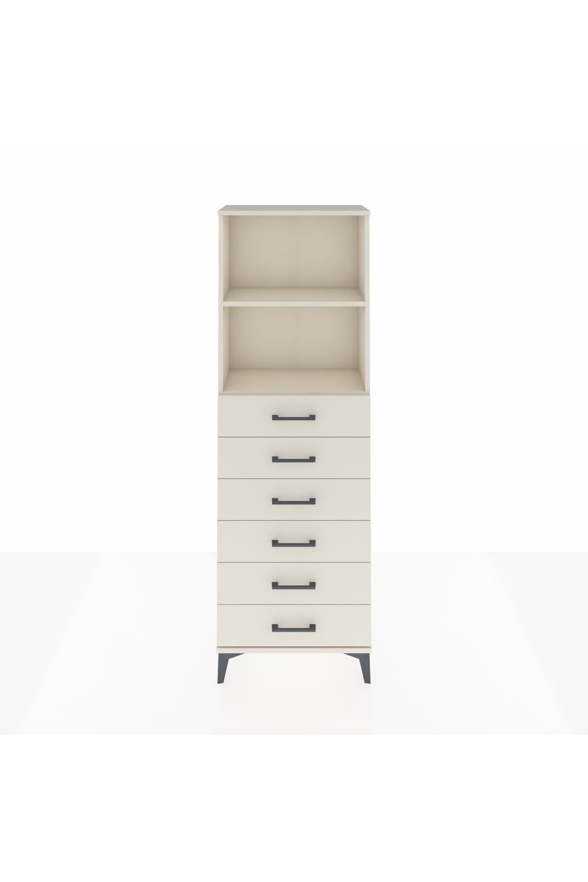 Arges Dolap 2 Raflı 6 Çekmeceli 60x30x182 - S23M034V1A