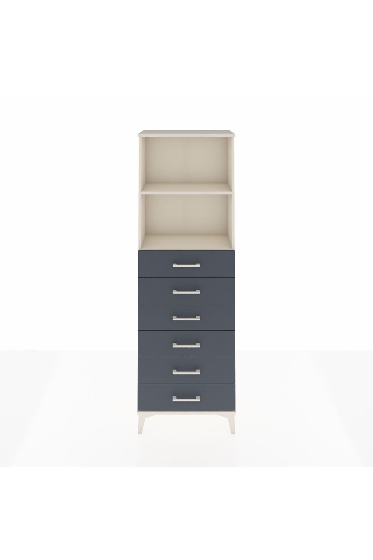 Arges Dolap 2 Raflı 6 Çekmeceli 60x30x182 - S23M034V2A