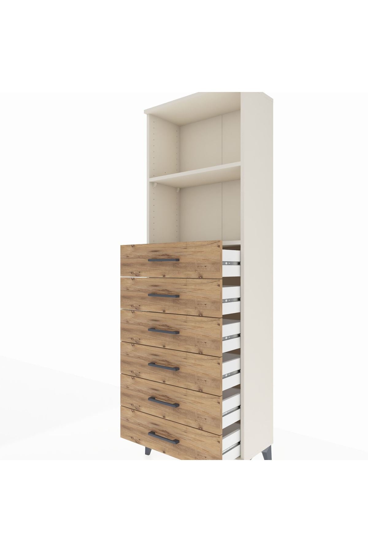 Arges Dolap 2 Raflı 6 Çekmeceli 60x30x182 - S23M034V3A