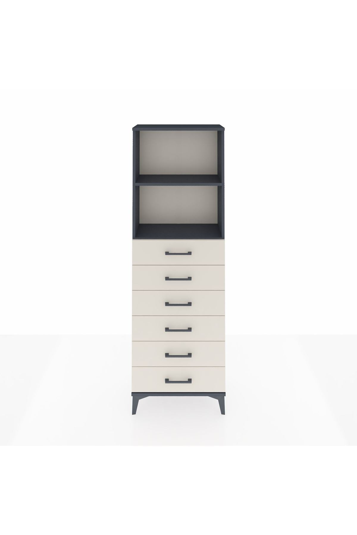 Arges Dolap 2 Raflı 6 Çekmeceli 60x30x182 - S23M034V4A