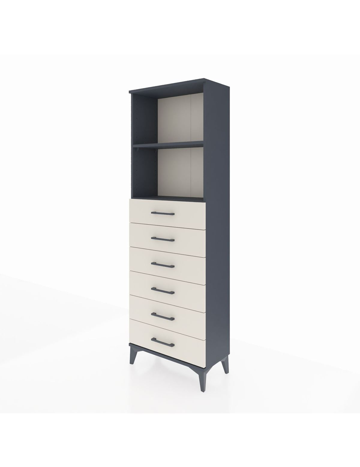 Arges Dolap 2 Raflı 6 Çekmeceli 60x30x182 - S23M034V4A