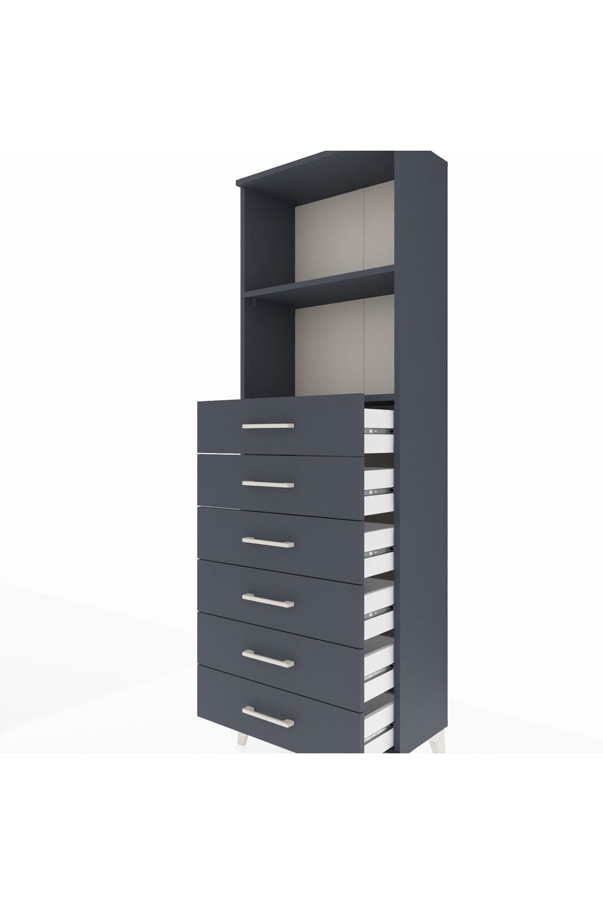 Arges Dolap 2 Raflı 6 Çekmeceli 60x30x182 - S23M034V5A