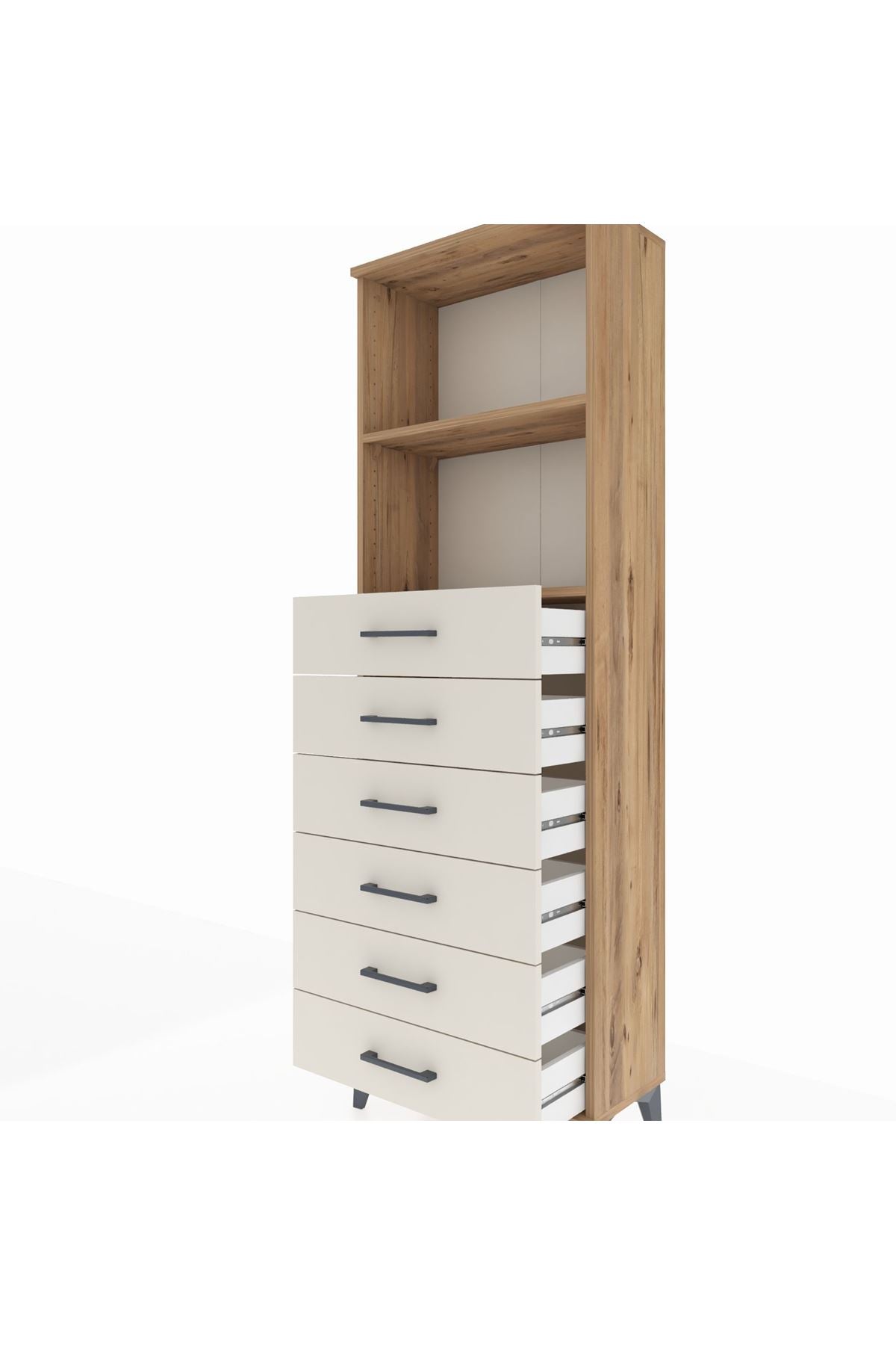 Arges Dolap 2 Raflı 6 Çekmeceli 60x30x182 - S23M034V7A