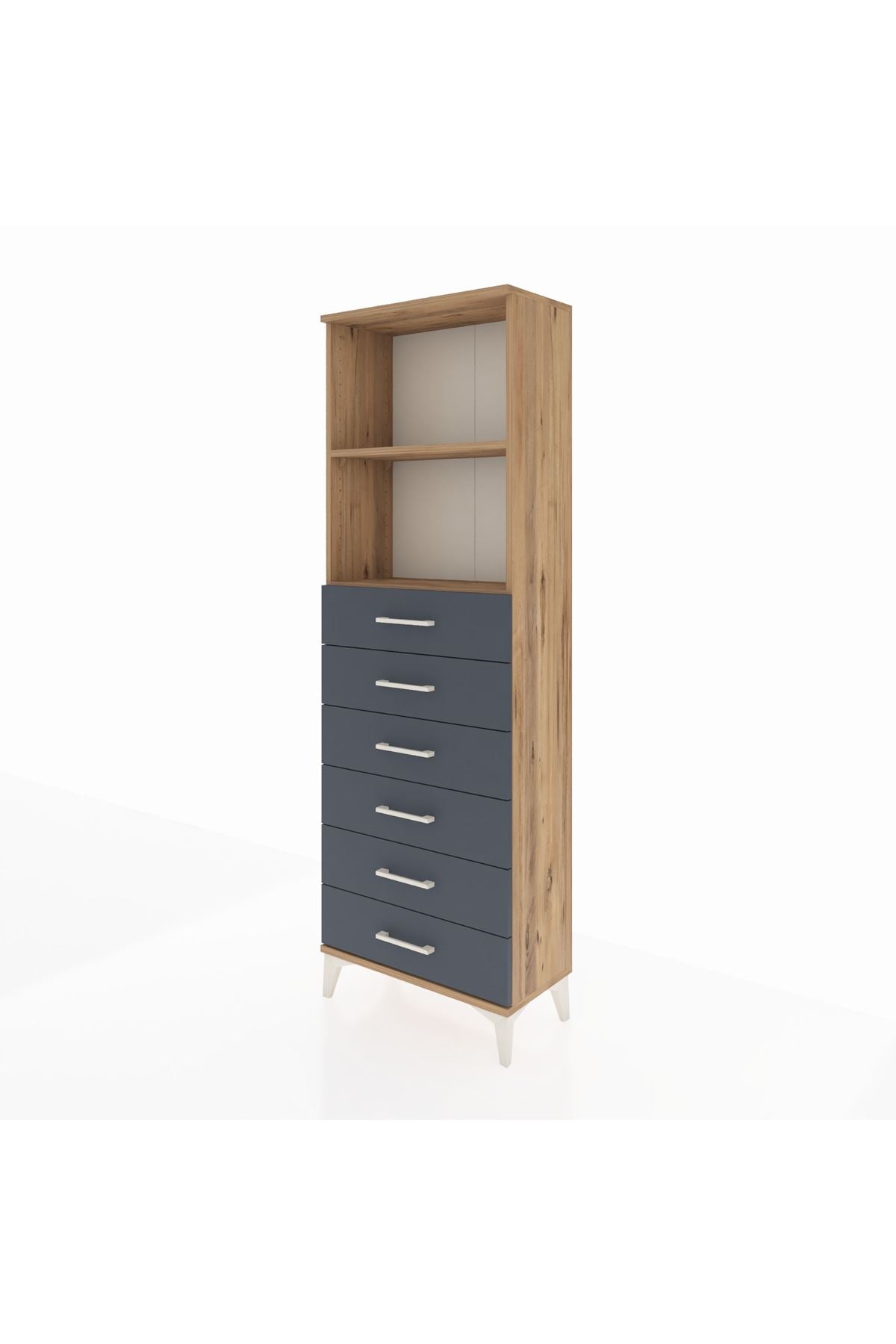 Arges Dolap 2 Raflı 6 Çekmeceli 60x30x182 - S23M034V8A