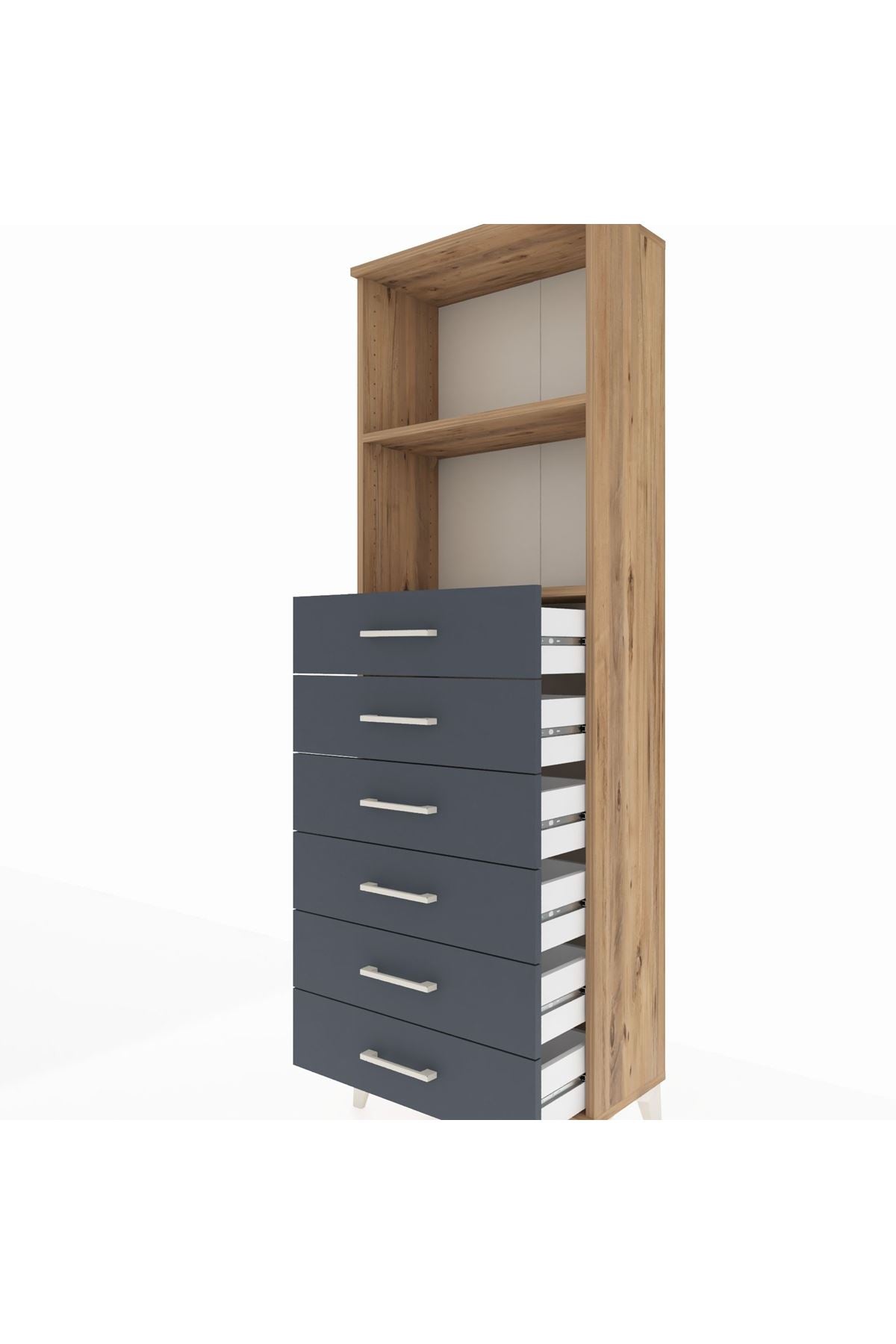 Arges Dolap 2 Raflı 6 Çekmeceli 60x30x182 - S23M034V8A