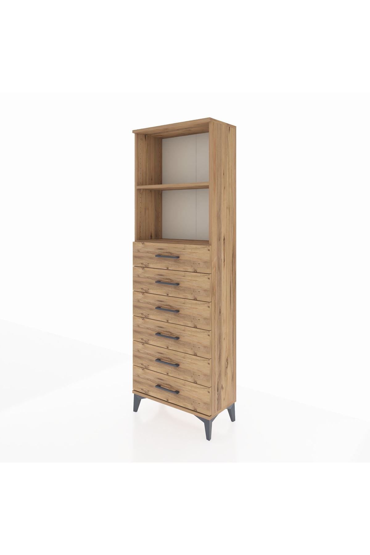 Arges Dolap 2 Raflı 6 Çekmeceli 60x30x182 - S23M034V9A