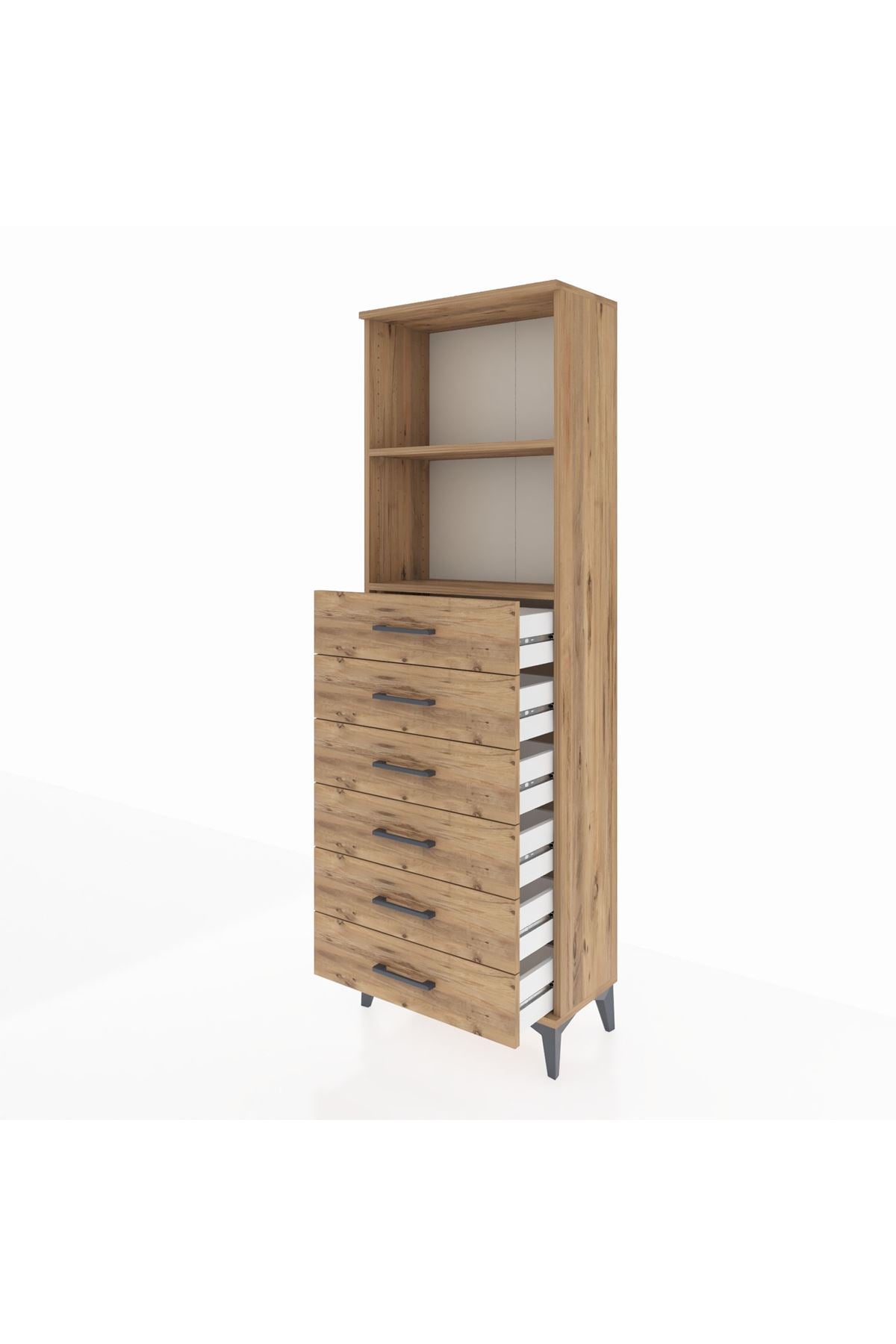 Arges Dolap 2 Raflı 6 Çekmeceli 60x30x182 - S23M034V9A