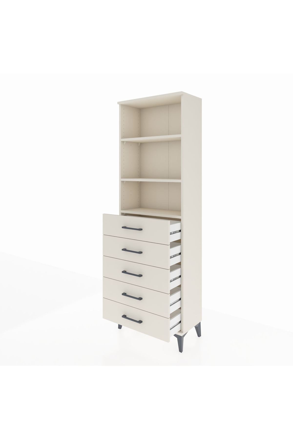Arges Dolap 3 Raflı 5 Çekmeceli 60x30x182 - S23M035V1A