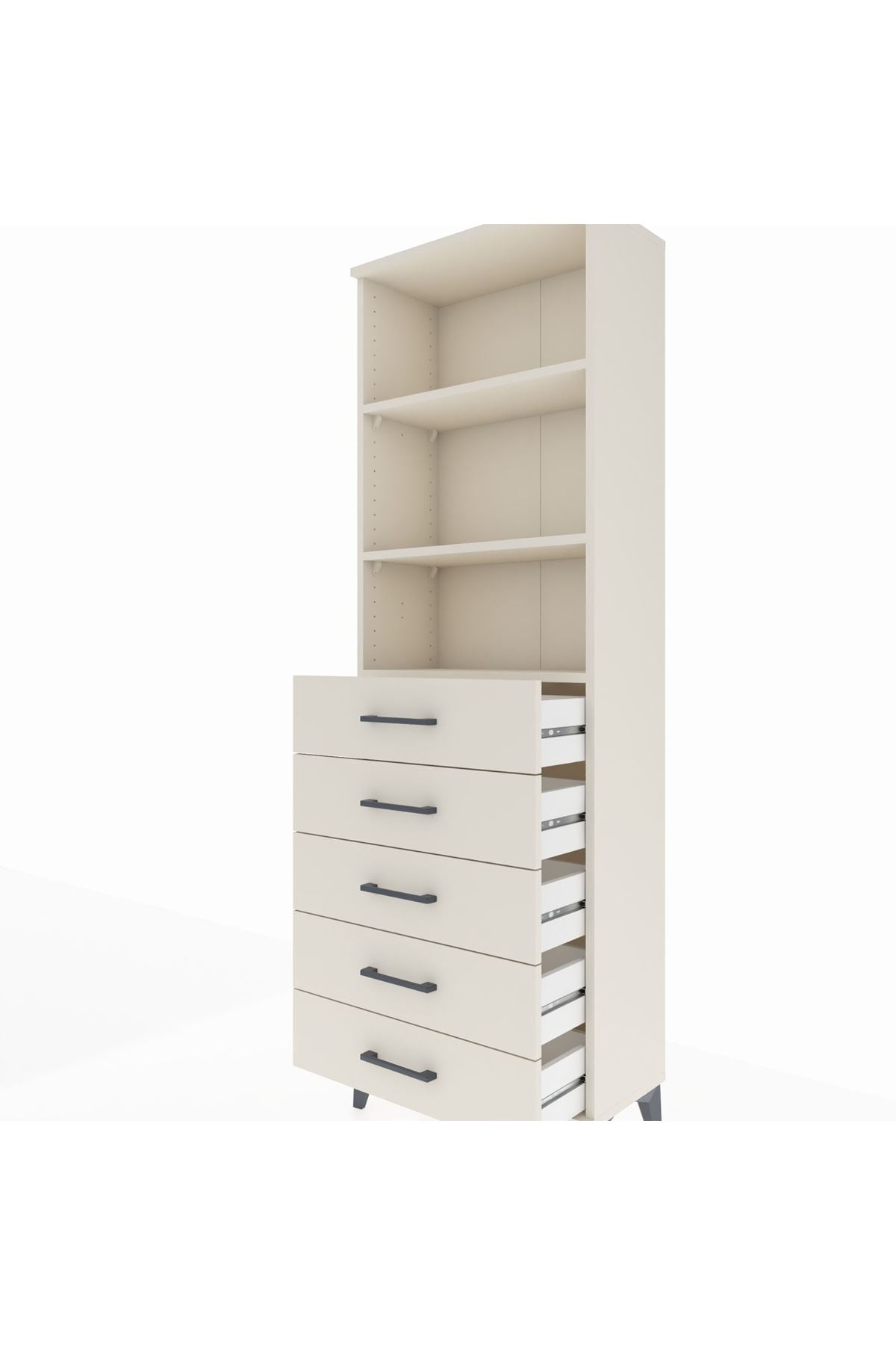 Arges Dolap 3 Raflı 5 Çekmeceli 60x30x182 - S23M035V1A