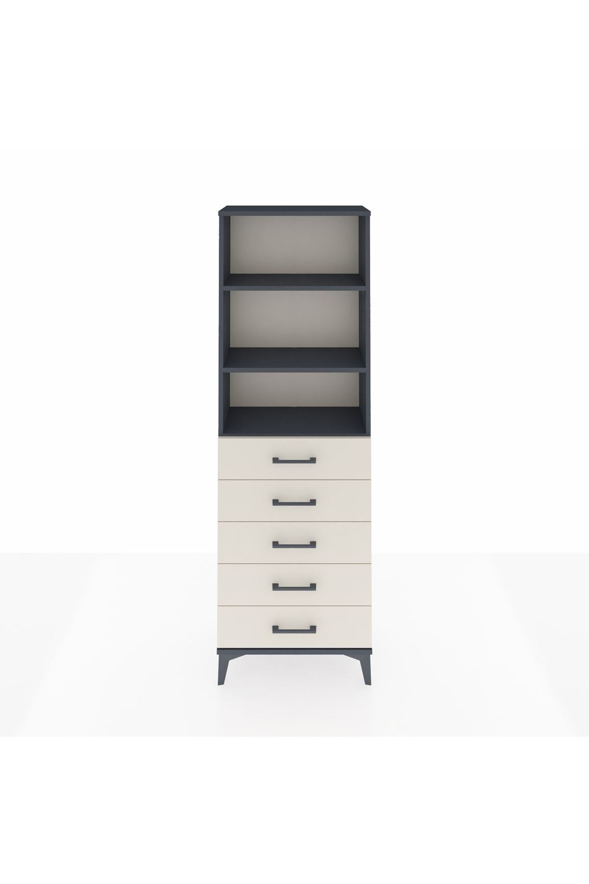 Arges Dolap 3 Raflı 5 Çekmeceli 60x30x182 - S23M035V4A