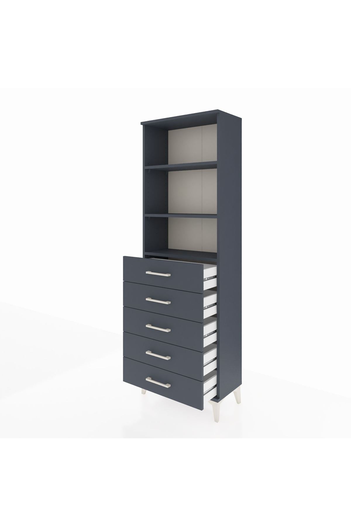 Arges Dolap 3 Raflı 5 Çekmeceli 60x30x182 - S23M035V5A
