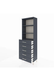 Arges Dolap 3 Raflı 5 Çekmeceli 60x30x182 - S23M035V5A