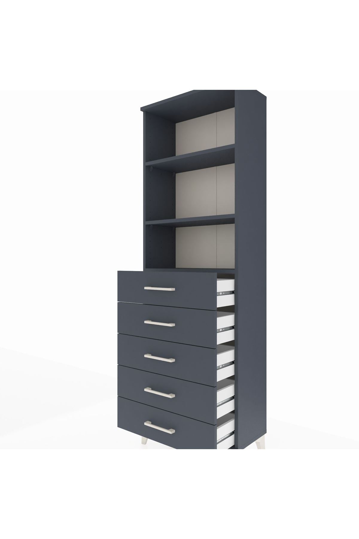 Arges Dolap 3 Raflı 5 Çekmeceli 60x30x182 - S23M035V5A