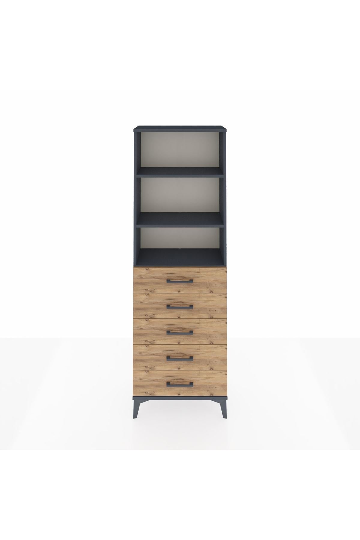 Arges Dolap 3 Raflı 5 Çekmeceli 60x30x182 - S23M035V6A