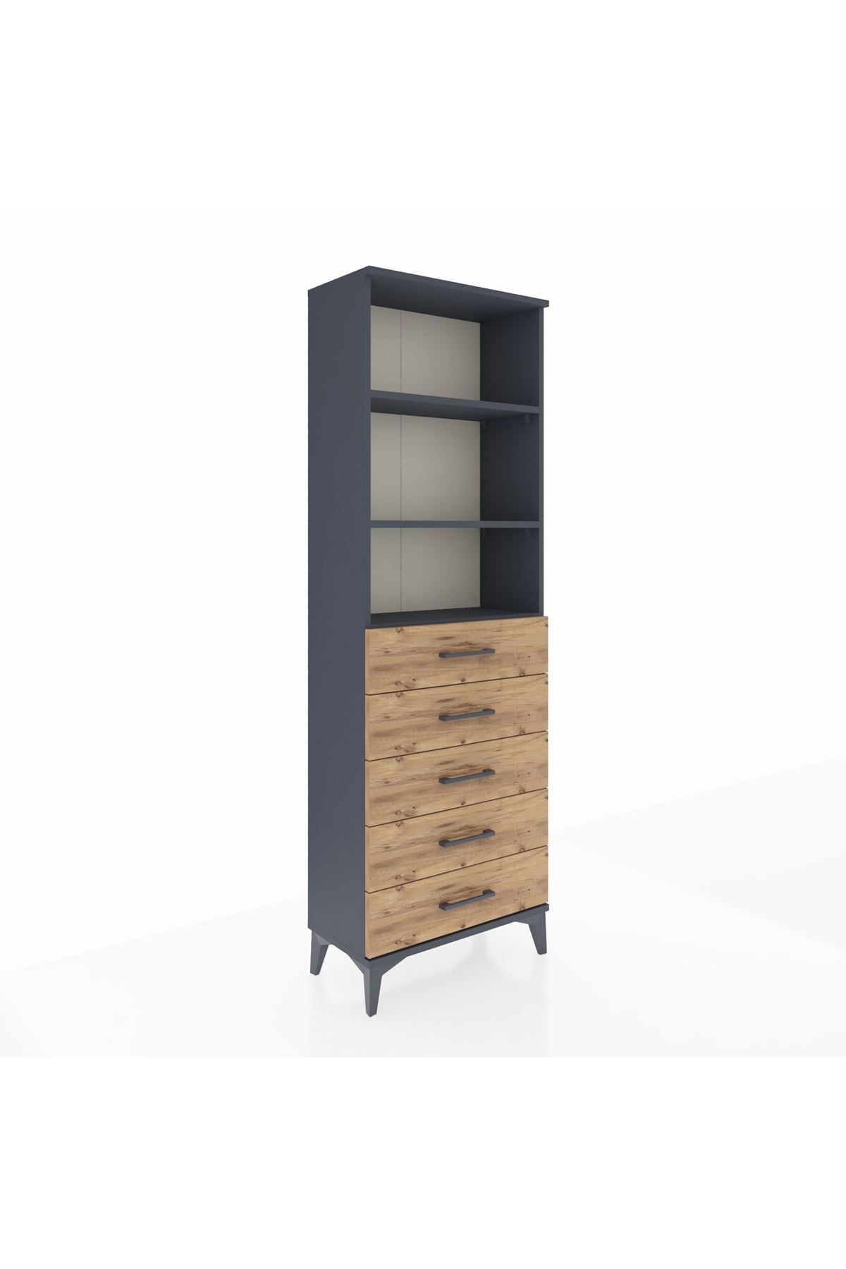 Arges Dolap 3 Raflı 5 Çekmeceli 60x30x182 - S23M035V6A