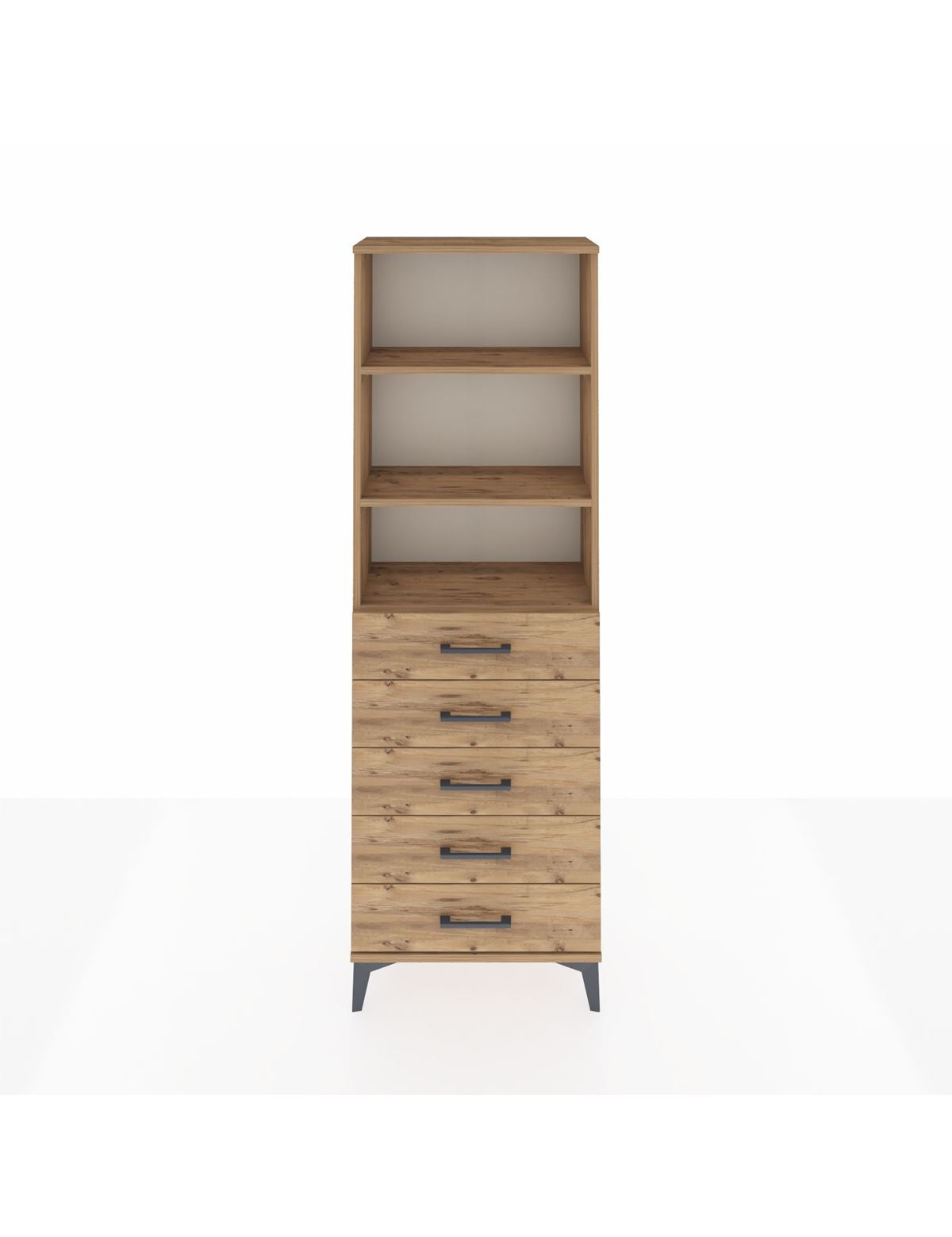 Arges Dolap 3 Raflı 5 Çekmeceli 60x30x182 - S23M035V9A