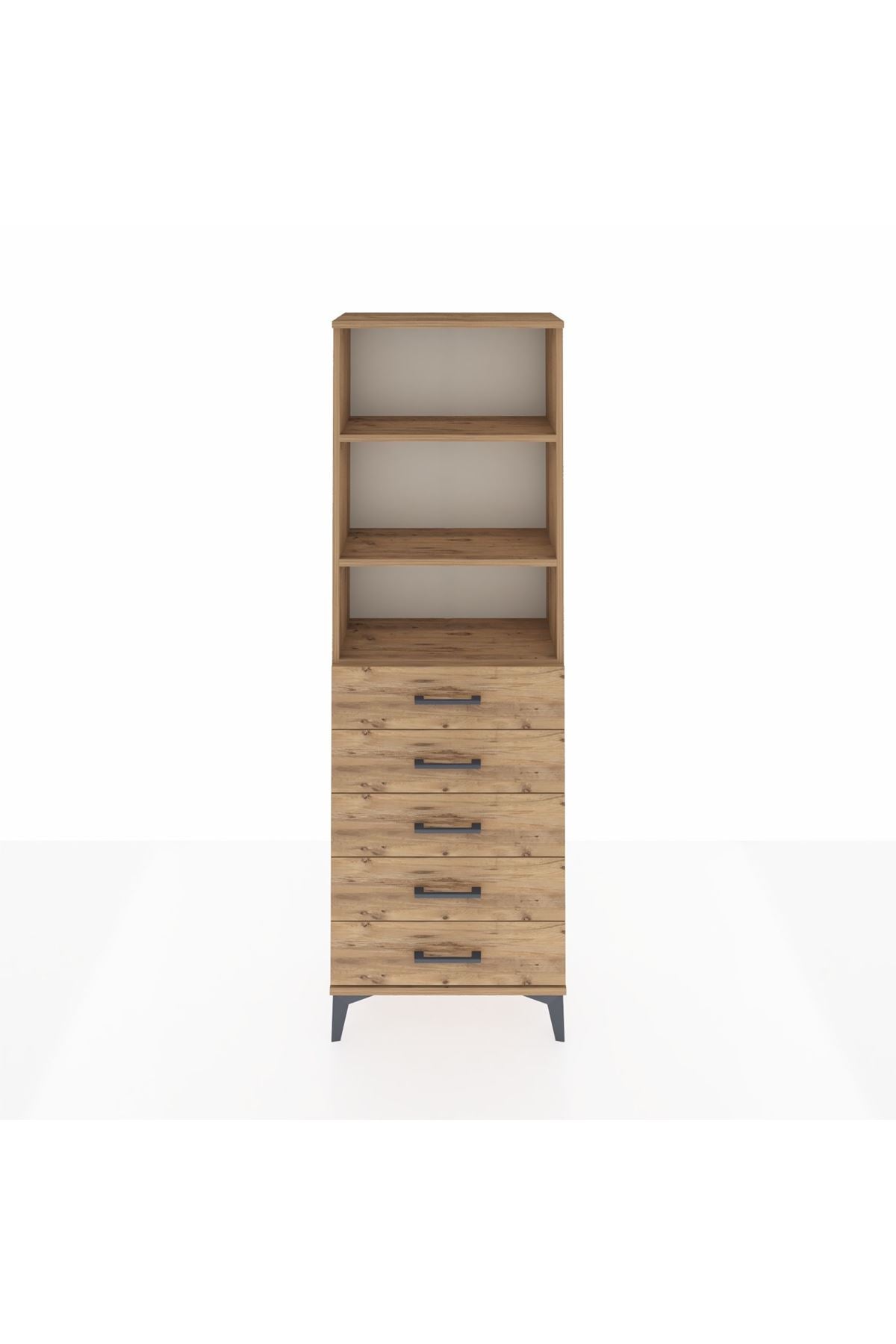 Arges Dolap 3 Raflı 5 Çekmeceli 60x30x182 - S23M035V9A