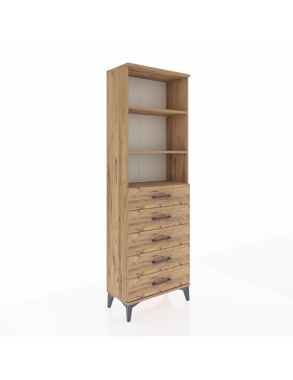 Arges Dolap 3 Raflı 5 Çekmeceli 60x30x182 - S23M035V9A