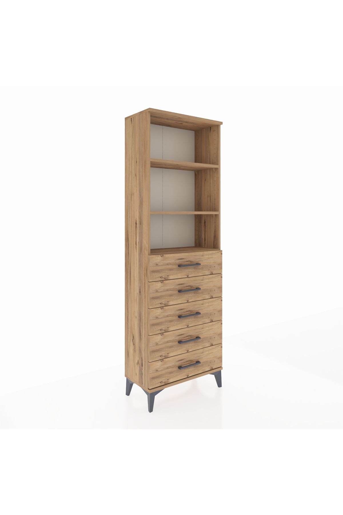 Arges Dolap 3 Raflı 5 Çekmeceli 60x30x182 - S23M035V9A