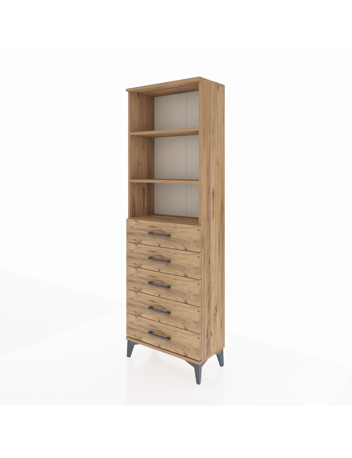 Arges Dolap 3 Raflı 5 Çekmeceli 60x30x182 - S23M035V9A