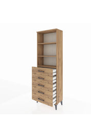 Arges Dolap 3 Raflı 5 Çekmeceli 60x30x182 - S23M035V9A
