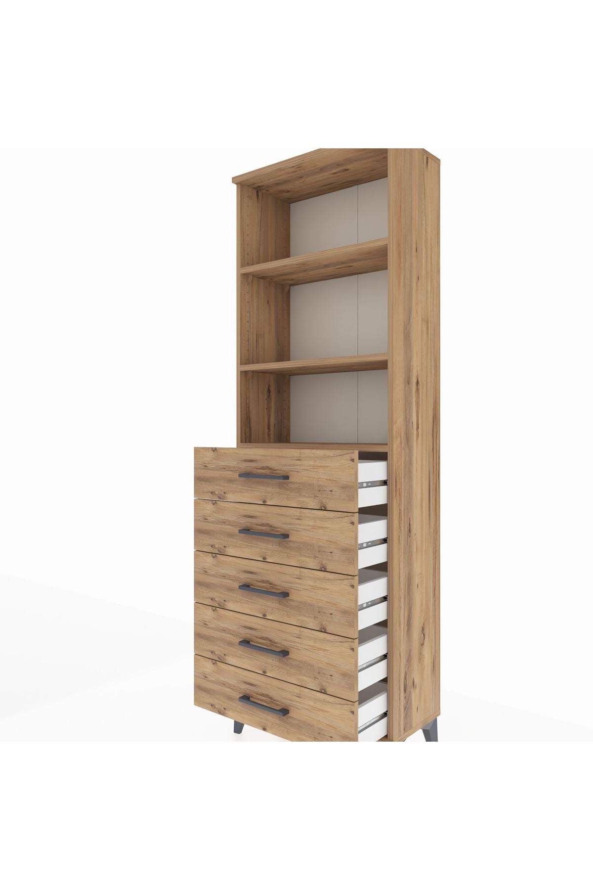 Arges Dolap 3 Raflı 5 Çekmeceli 60x30x182 - S23M035V9A
