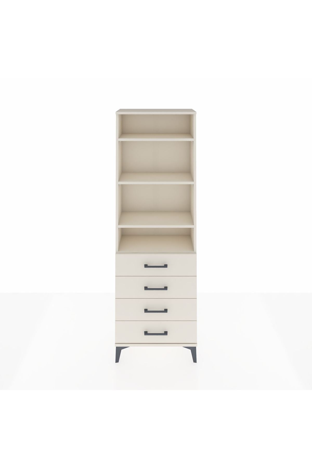 Arges Dolap 4 Raflı 4 Çekmeceli 60x30x182 - S23M036V1A