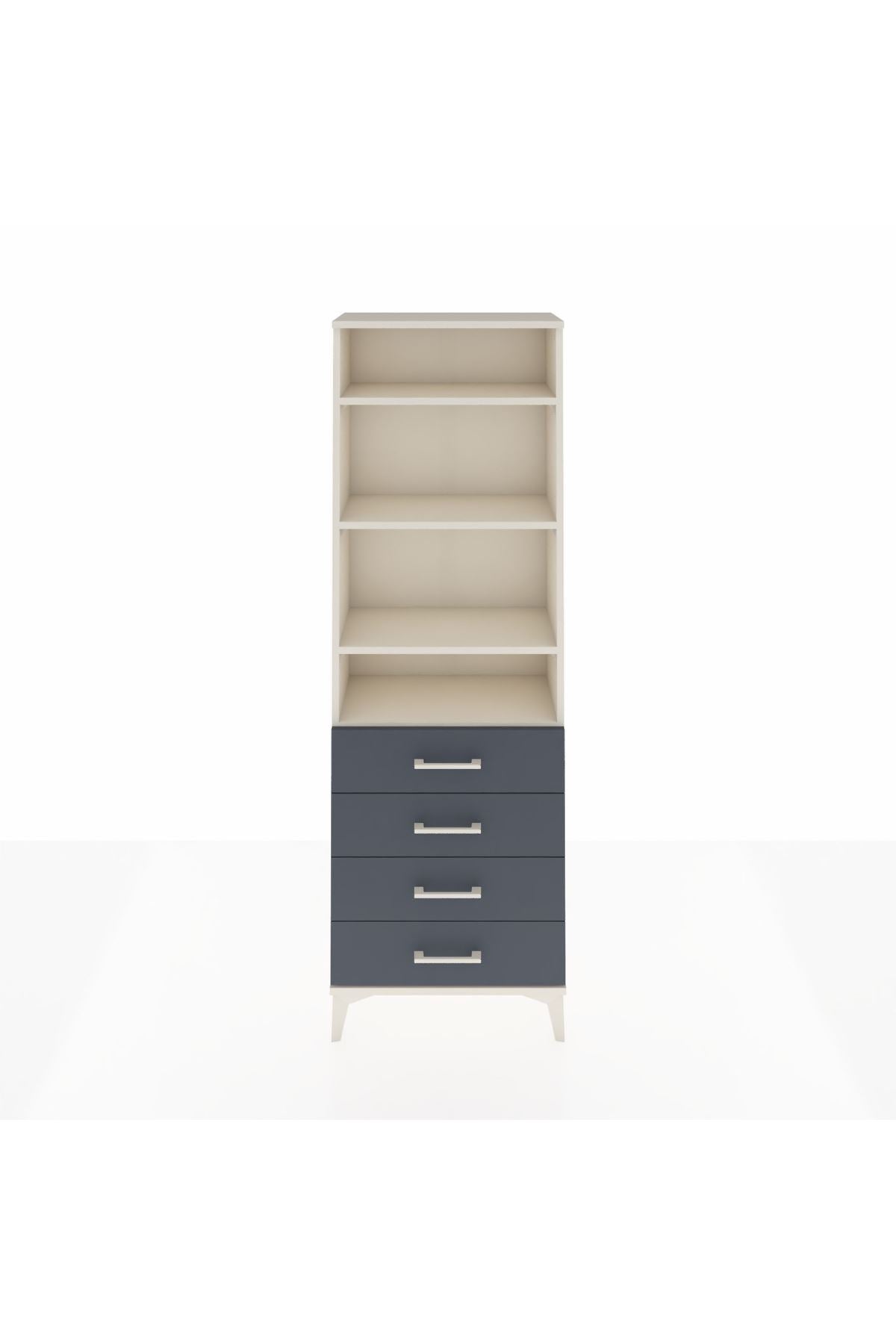 Arges Dolap 4 Raflı 4 Çekmeceli 60x30x182 - S23M036V2A