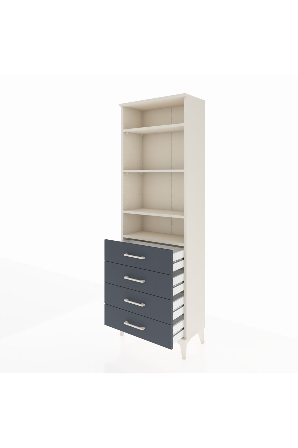 Arges Dolap 4 Raflı 4 Çekmeceli 60x30x182 - S23M036V2A