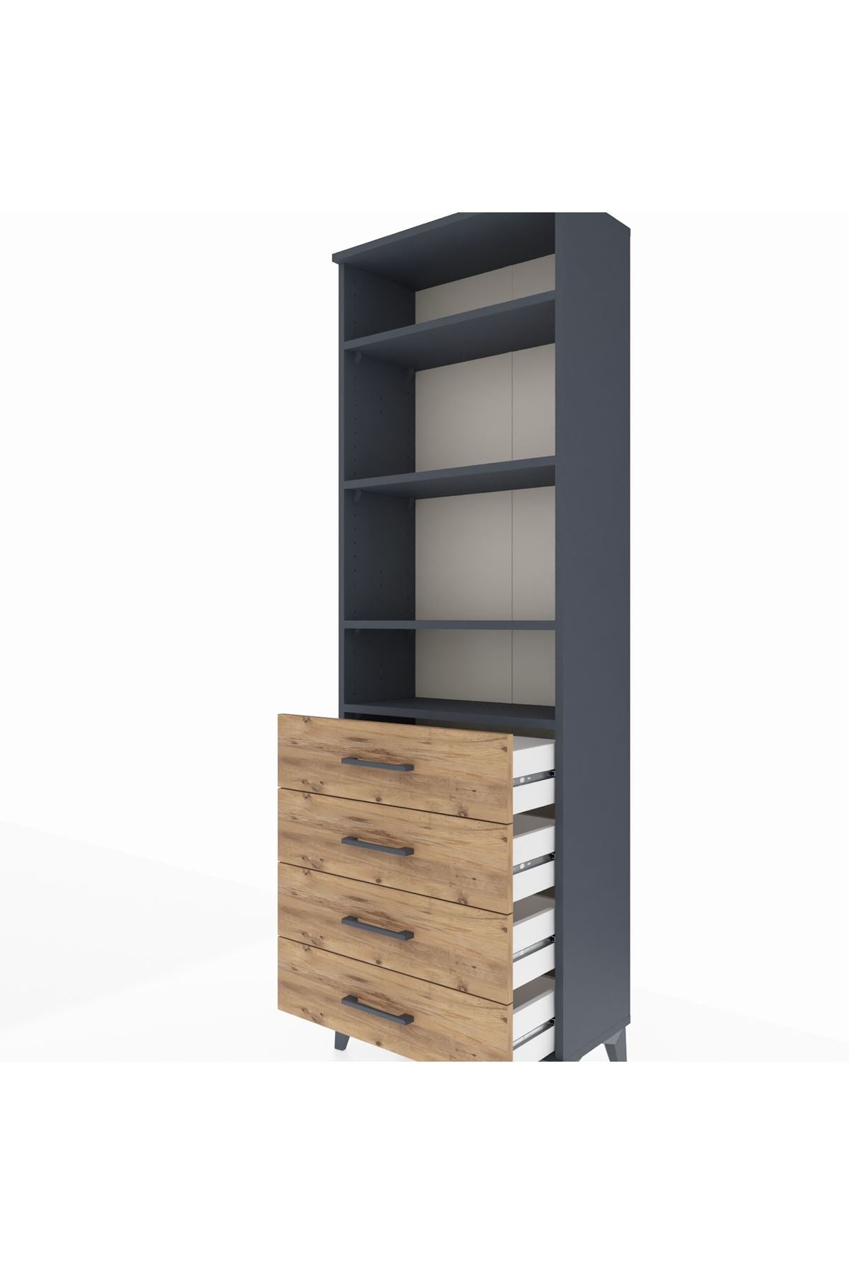 Arges Dolap 4 Raflı 4 Çekmeceli 60x30x182 - S23M036V6A