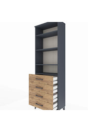 Arges Dolap 4 Raflı 4 Çekmeceli 60x30x182 - S23M036V6A