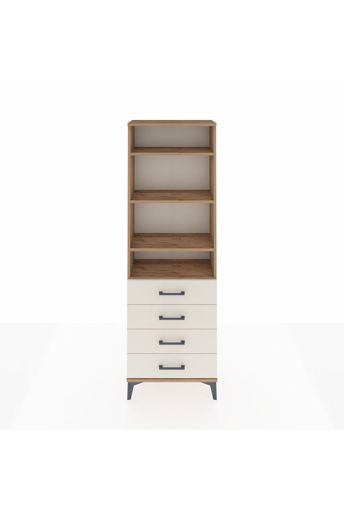 Arges Dolap 4 Raflı 4 Çekmeceli 60x30x182 - S23M036V7A
