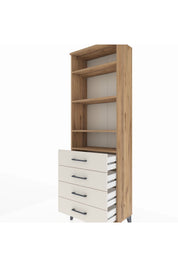 Arges Dolap 4 Raflı 4 Çekmeceli 60x30x182 - S23M036V7A