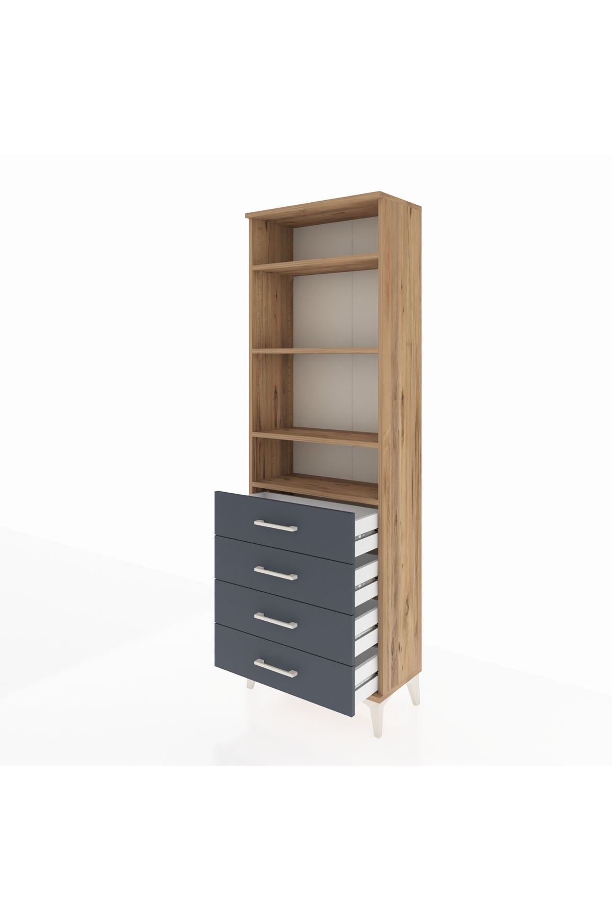 Arges Dolap 4 Raflı 4 Çekmeceli 60x30x182 - S23M036V8A