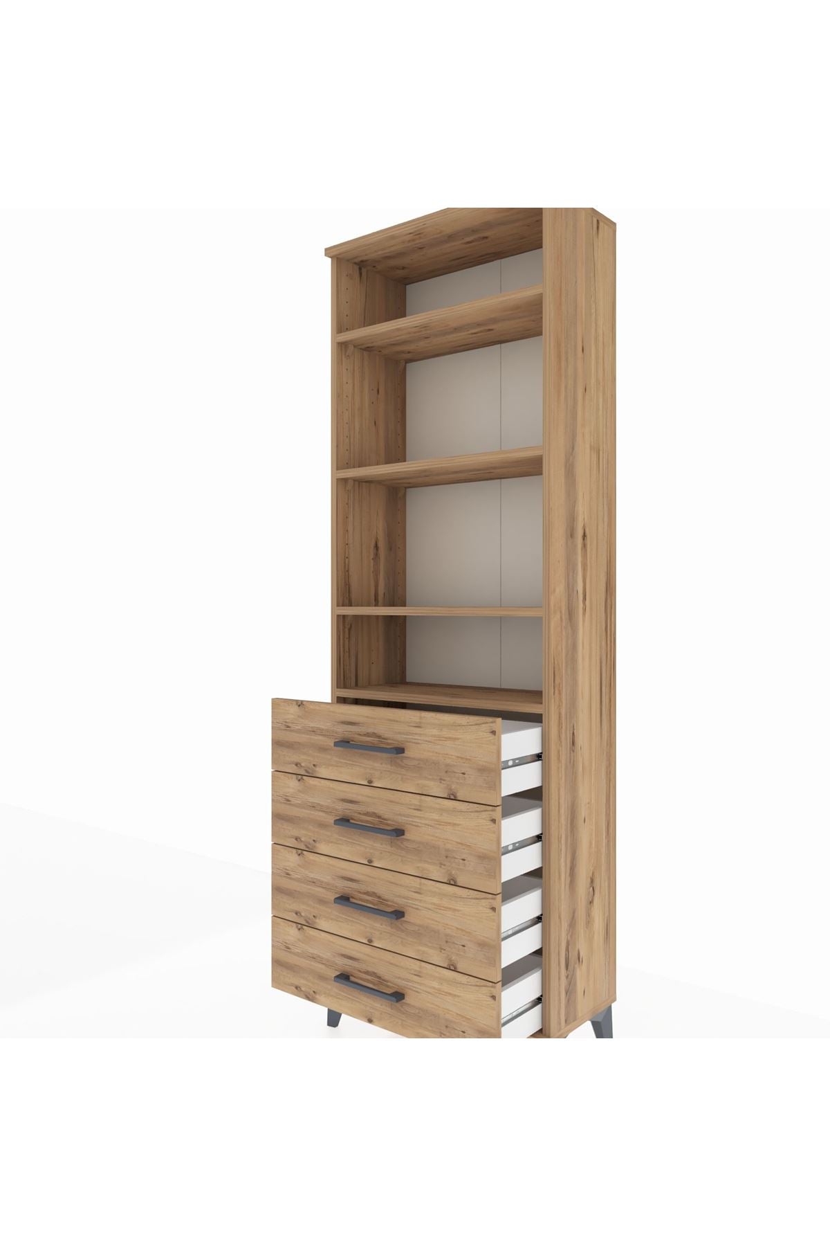 Arges Dolap 4 Raflı 4 Çekmeceli 60x30x182 - S23M036V9A