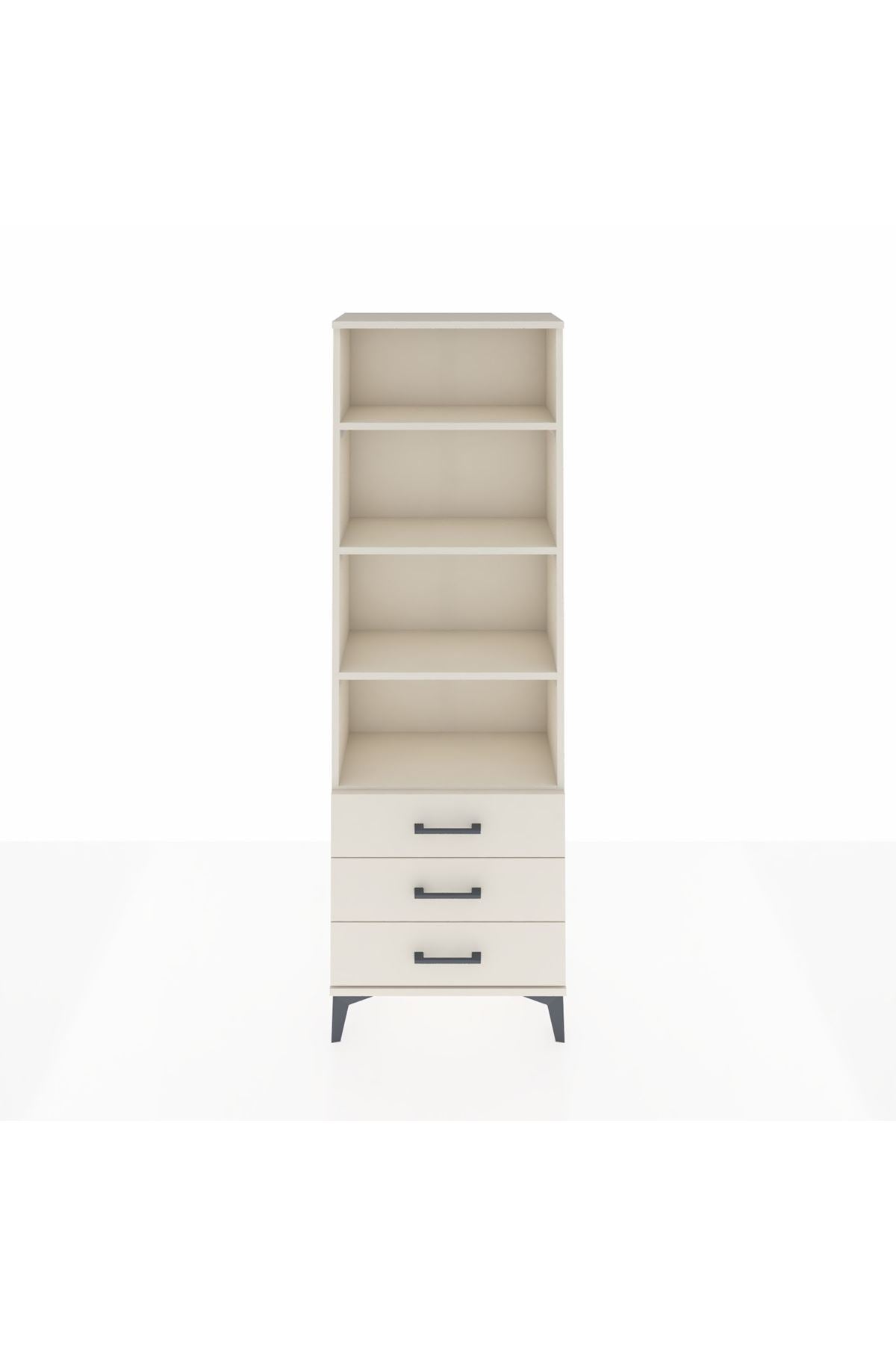 Arges Dolap 4 Raflı 3 Çekmeceli 60x30x182 - S23M037V1A