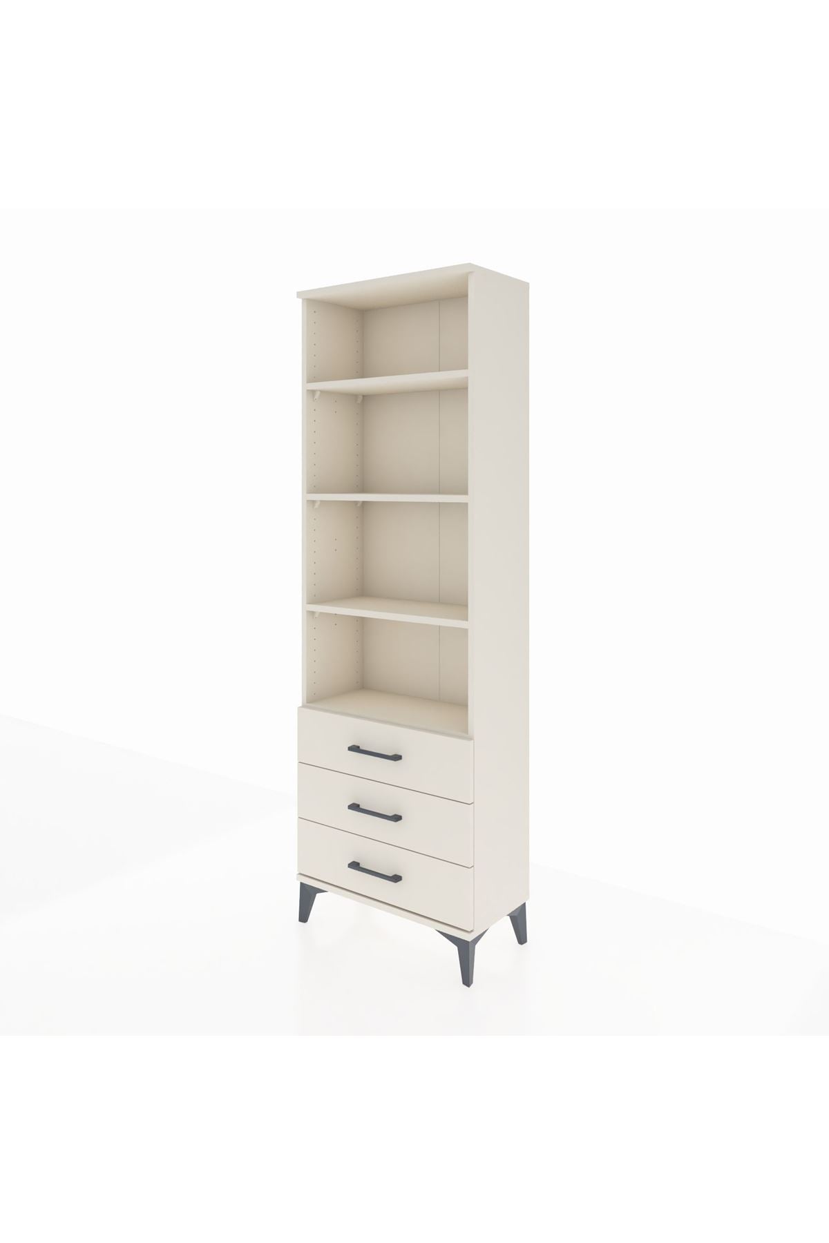 Arges Dolap 4 Raflı 3 Çekmeceli 60x30x182 - S23M037V1A