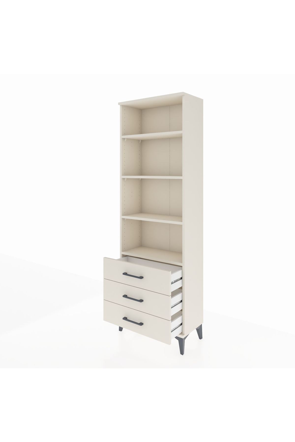 Arges Dolap 4 Raflı 3 Çekmeceli 60x30x182 - S23M037V1A