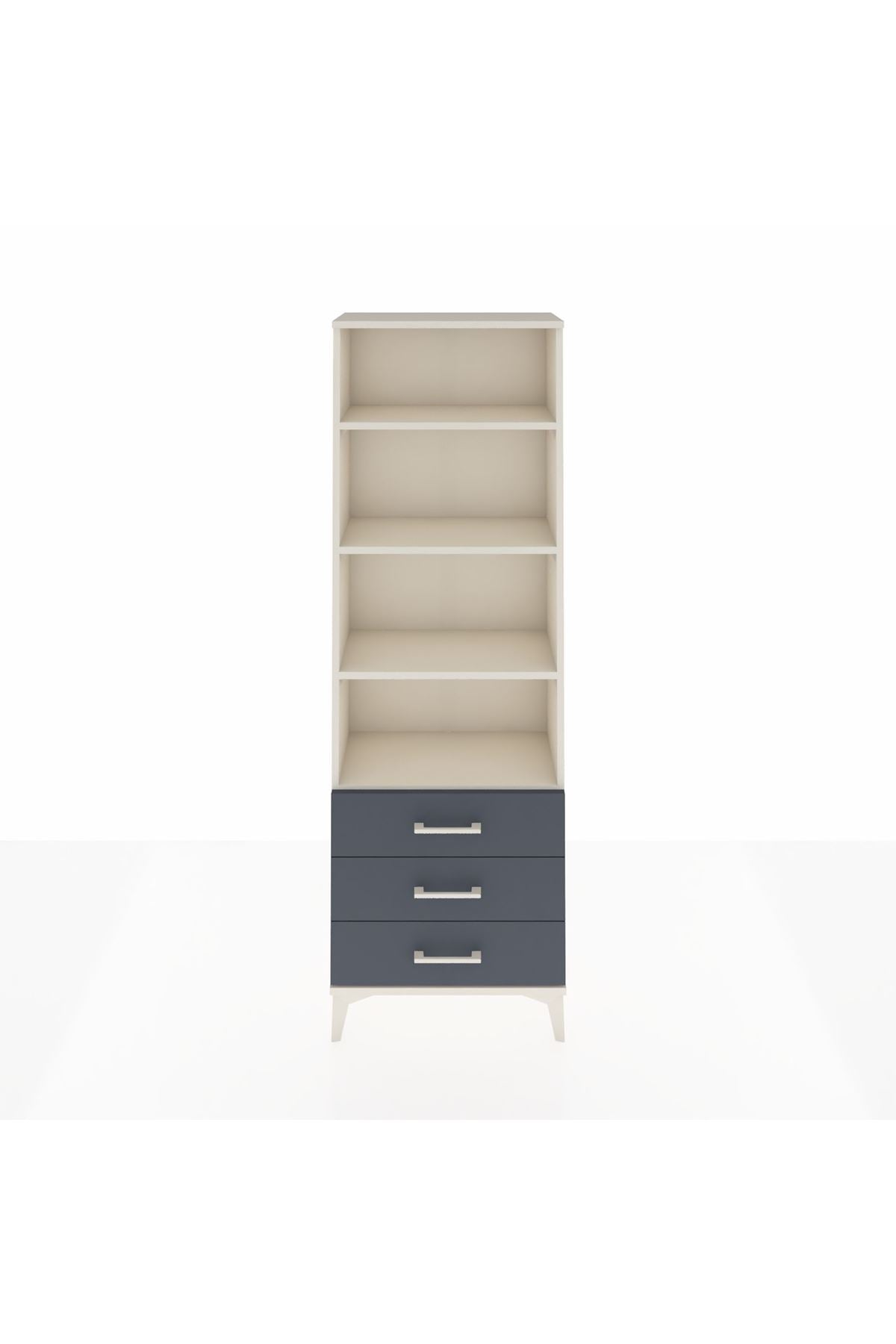 Arges Dolap 4 Raflı 3 Çekmeceli 60x30x182 - S23M037V2A